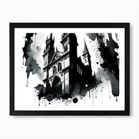 Church In Black And White Art Print