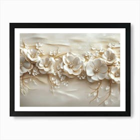 White Flowers On A Cake Art Print