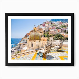 Positano Balcony View Art Print