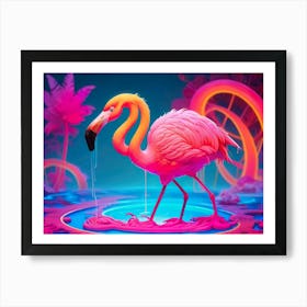 Pink Flamingo Art Print