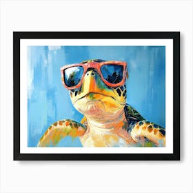 Sea Turtle In Sunglasses 3 Art Print