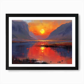 Sunset In The Mountains 30 Art Print