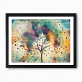 Dream Tree Art Illustration In A Painting Style 18 Art Print