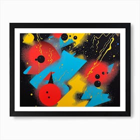 Yellow Pulse Modern Abstract  Art Print