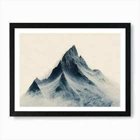 Mountain on White Art Print