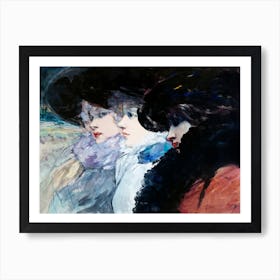 Three Women In Profile, Henry Somm Art Print