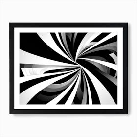 Illusion Abstract Black And White 8 Art Print