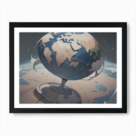 Earth Globe Art Print