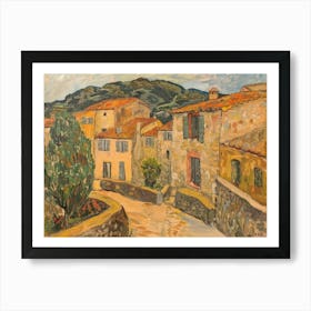 Whispers Of The Village Painting Inspired By Paul Cezanne Art Print