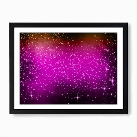 Red, Pink Shining Star Background Art Print