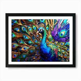 Peacock Painting 6 Art Print