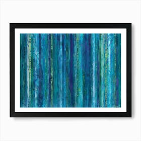 Blue And Green Stripes 1 Art Print