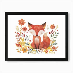 Little Floral Fox 3 Art Print