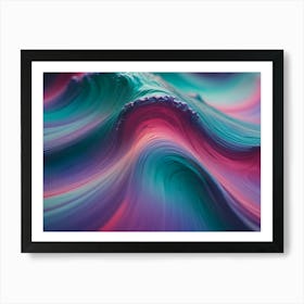 Abstract Image Of A Wave Like Form With A Texture Resembling Colorful Paint Strokes Art Print