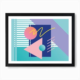 Memphis Pattern Retro Dreamwave 80s Vintage Sythwave Artwork Art Print