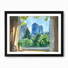 Vancouver From The Window View Painting 3 Art Print