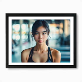 Asian Woman In Gym Art Print