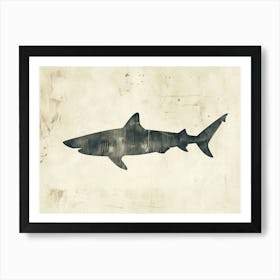 Common Thresher Shark Silhouette 2 Art Print