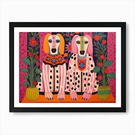 Dalmatian Dogs 1 Folk Style Animal Illustration Art Print