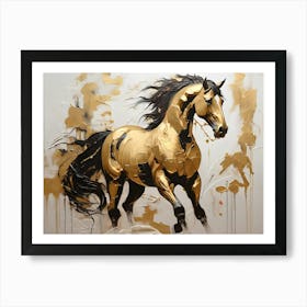 Gold Horse Painting 8 Art Print