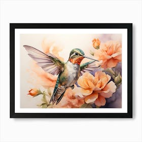 Hummingbird Paintings Art Print Art Print