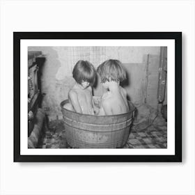 Children Taking Bath In Their Home In Community Camp, Oklahoma City, Oklahoma, See General Caption 21 By 1 Art Print