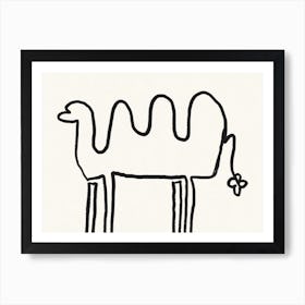 Camel line art 02 Art Print