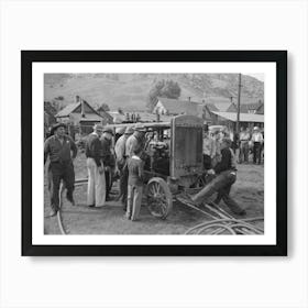Cranking Up Motor Which Will Supply Power For The Miners Drilling Contest, Labor Day Celebration, Silverton Art Print