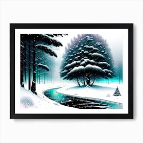 Winter Landscape Painting Art Print