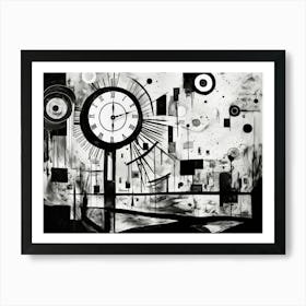 Time Abstract Black And White 8 Art Print