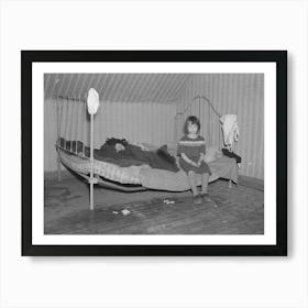 One Of Edgar Allen S Children Sitting On The Bed In The House On His Farm, There Are No Sheets, Pillowcases, Or Pillows Art Print
