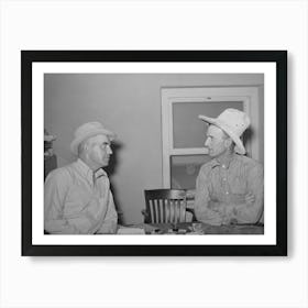 Casa Grande Valley Farms Manager On Left Talking With A Member Of The Cooperative, Pinal County, Arizona By Art Print