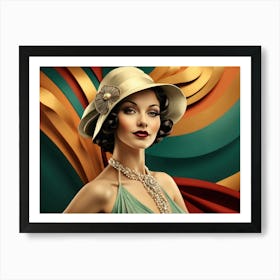 Vintage Art Deco Woman Art Print