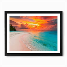 Sunset At The Beach 2 Art Print