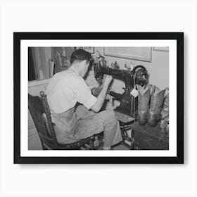 Repairing Cowboy Boots In Boot Shop, Alpine, Texas By Russell Lee Art Print