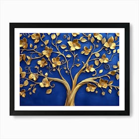 Gold Tree Of Life Painting Art Print