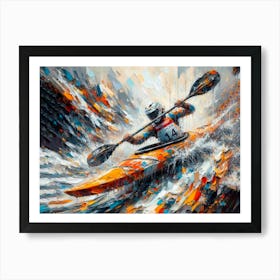 Kayaker In The Water Art Print