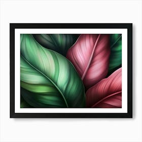 Red And Green Leaves 0002 Tropical 0003 Bp6586 Deep Green Tones No Red Exotic Tropical Leaves Creativ 25932b3d C8b1 479b Art Print