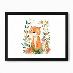 Little Floral Puma 3 Art Print