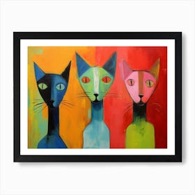 Three Cats 27 Art Print