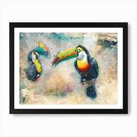 Tukan Junlge Animal Art Illustration In A Painting Style 03 Art Print