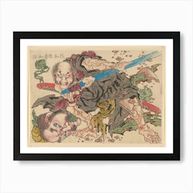 Rochishin Chopping Off The Head Of Nio, Katsushika Hokusai Art Print