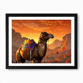 Camel In The Desert 13 Art Print