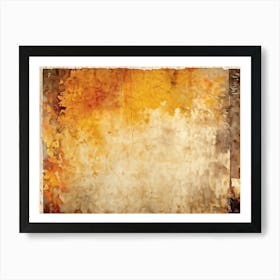 A Watercolor Paper With Grunge Texture Stained And Distressed Bearing Faint Traces Of Yellow And O (3) Art Print