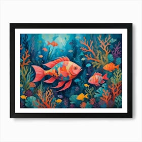 Fishes Under The Sea 1 Art Print