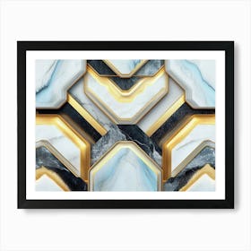 3d Abstract Marble Modern Art Print