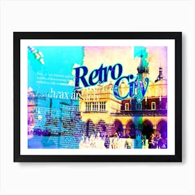 City Collage Art Illustration In Painting Digital Style 19 Art Print