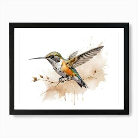 Kolibri Hummingbird - Water Color Painting 3 Art Print