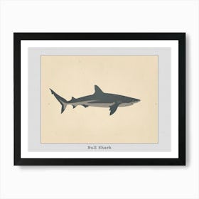 Bull Shark Grey Silhouette 6 Poster Art Print