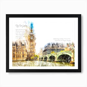 Big Ben, London, Watercolor Art Print